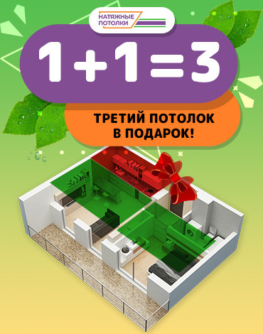 1+1=3 третий потолок в подарок